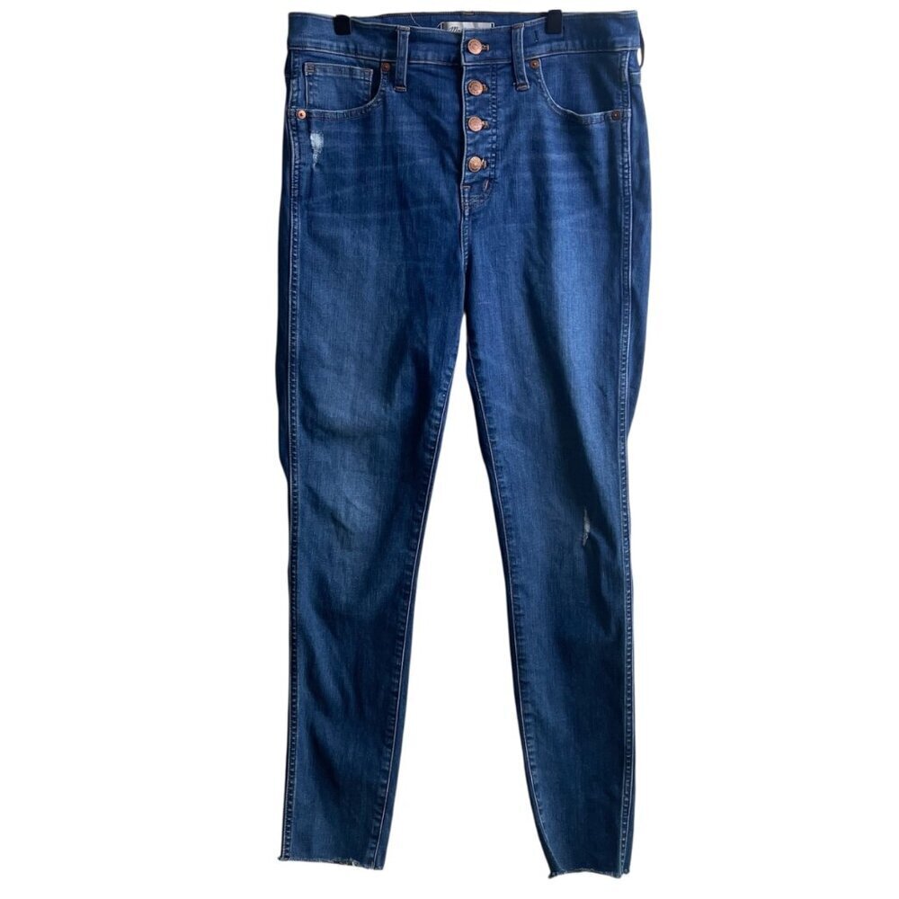 Madewell 10" High-Rise Button Fly Skinny Jeans | Size 29 | Hannah Wash - Picture 2 of 13